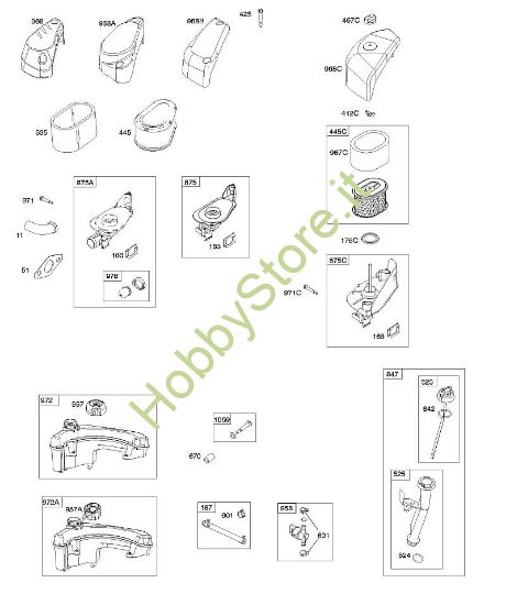 A - Depuratore aria, alimentazione carburante, lubrificazione B&S - 10 €¦ 100802-0126-B8 brand Stihl